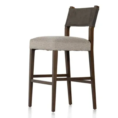 Ferris Nubuck Charcoal Bar Stool