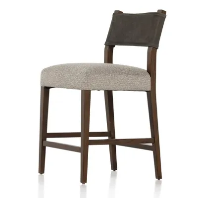 Ferris Nubuck Charcoal Counter Stool