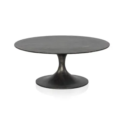 Simone Round Coffee Table Raw Black