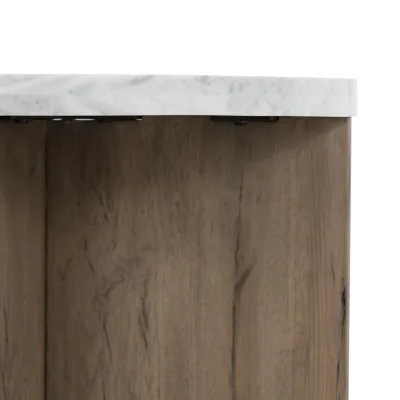 Toli End Table Italian White Marble