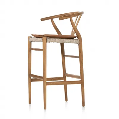 Muestra With Cushion Natural Bar Stool/Whiskey Saddle