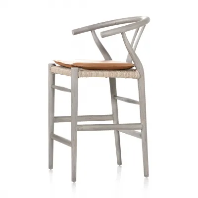 Muestra Counter Stool with Cushion Weathered Gray