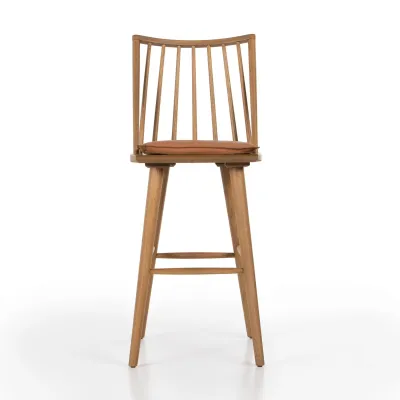 Lewis Windsor Stool With Cushion Whiskey Saddle