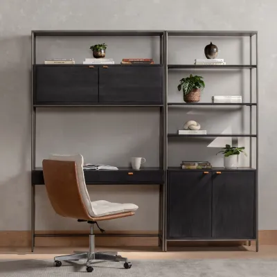 Trey Modular Wall Bookcase Desk Black