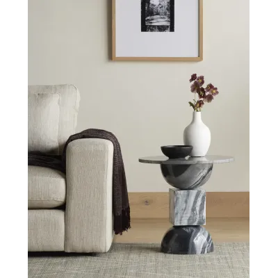 Neda End Table Ebony Marble