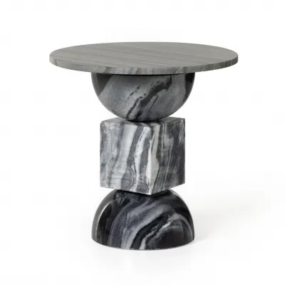 Neda End Table Ebony Marble