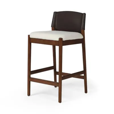 Lulu Espresso Leather Blend Counter Stool