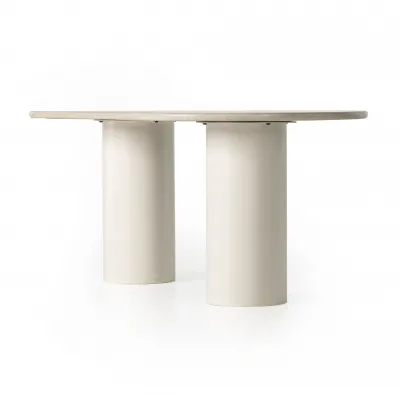 Belle Oval Dining Table Cream Marble