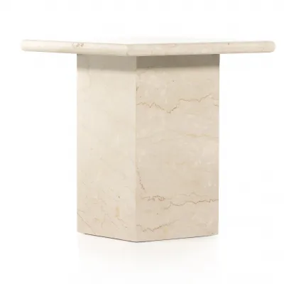 Arum End Table Cream Marble