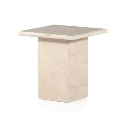 Arum End Table Cream Marble