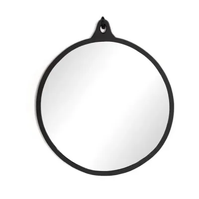 Hyde Round Mirror Black Aluminum