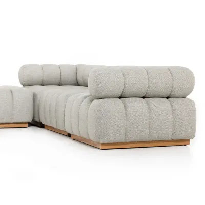 Roma Outdoor 3 Piece Sectional W/Ottoman Ash