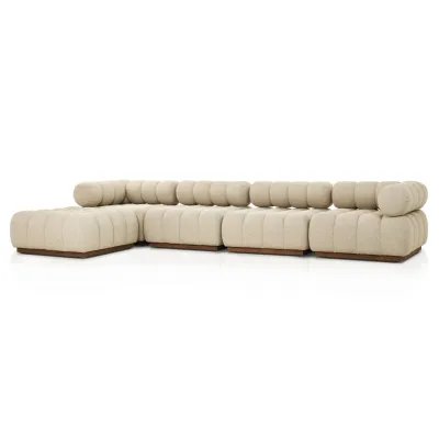 Roma Outdoor 4-Piece Sectional Hayes Cream