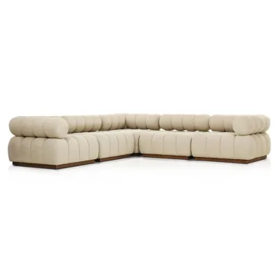 Roma Outdoor 5-Piece Sectional Hayes Cream