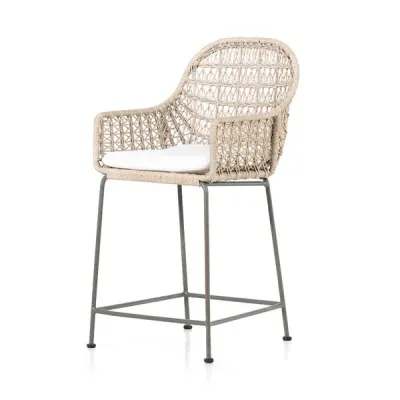 Bandera Outdoor with Cushion White Counter Stool