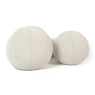 Balle Pillow Knoll Natural Set of Two 12 in Round