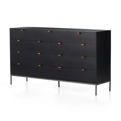 Trey 9 Drawer Dresser Black Wash Poplar