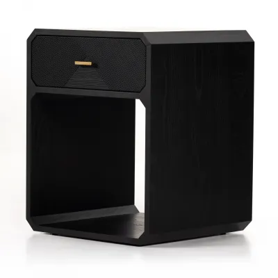 Caspian Nightstand Black Ash Veneer