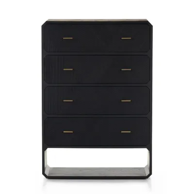 Caspian 4 Drawer Dresser Black Ash Veneer