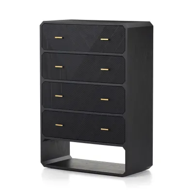 Caspian 4 Drawer Dresser Black Ash Veneer