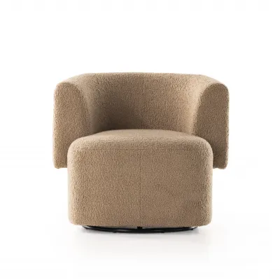 Tybalt Swivel Chair Sheepskin Camel