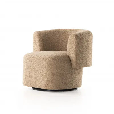 Tybalt Swivel Chair Sheepskin Camel