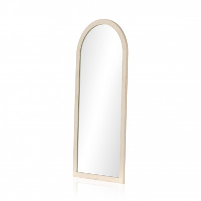 Cressida Rectangular Floor Mirror Ivory Painted Linen