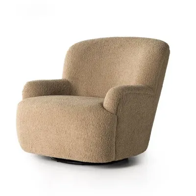 Kadon Swivel Chair Sheepskin Camel