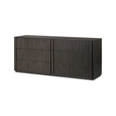 Leo 6 Drawer Dresser Smoked Black