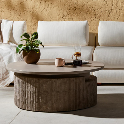 Huron Outdoor Coffee Table Textured Flint