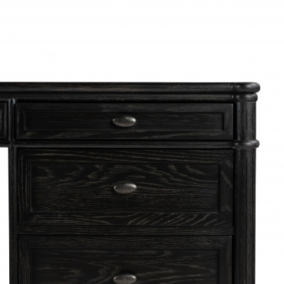 Toulouse Executive Desk Distressed Black