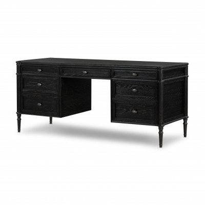 Toulouse Executive Desk Distressed Black