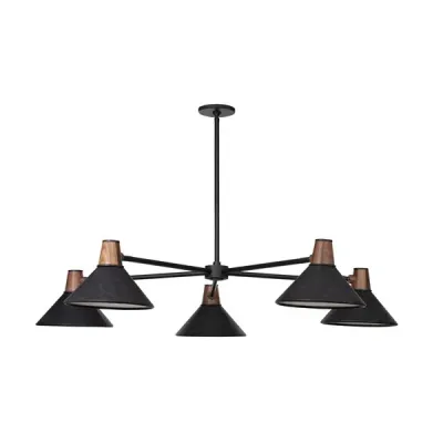 Cullen Chandelier Black Leather