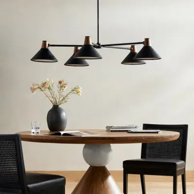 Cullen Chandelier Black Leather