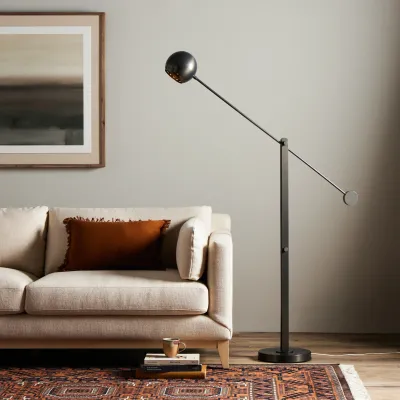 Torin Floor Lamp Dark Antique Brass