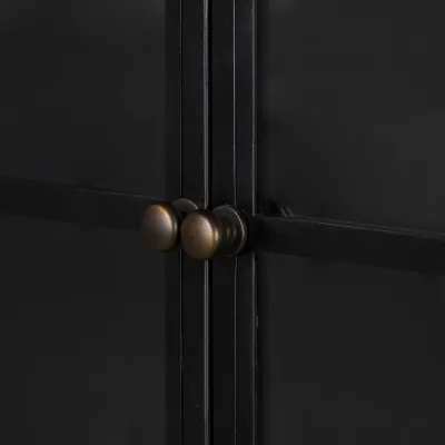 Belmont Wide Metal Cabinet Black