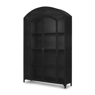 Belmont Wide Metal Cabinet Black