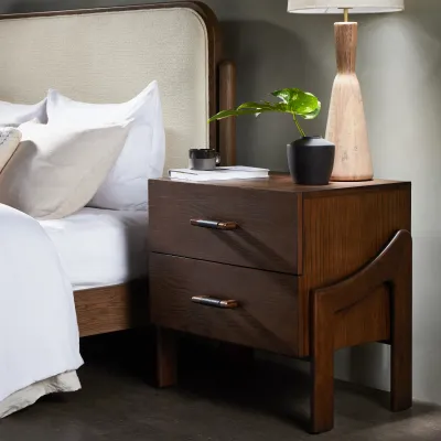 Halston Nightstand Terra Brown Ash