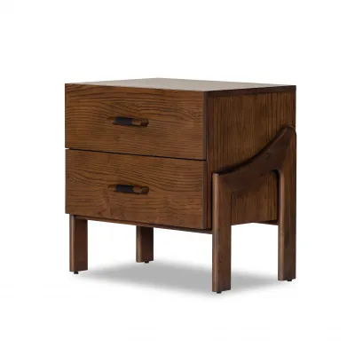 Halston Nightstand Terra Brown Ash