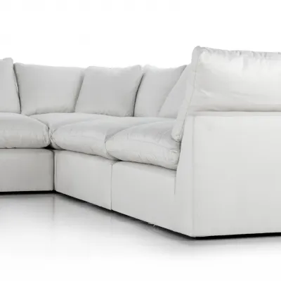 Stevie 5Pc Sectional Sofa W/Ottoman Ivory