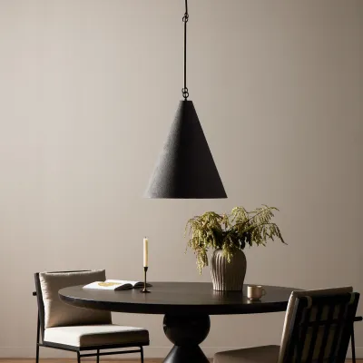 Grazia Pendant Matte Black Plaster