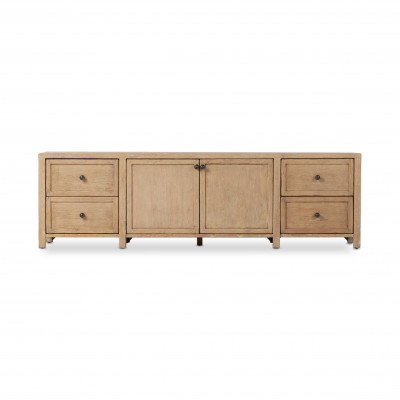 Gaines Media Console Aged Light Pine