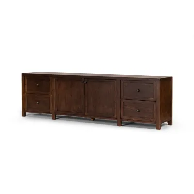 Gaines Media Console Aged Pine