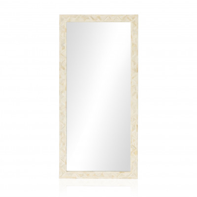 Loredo Rectangular Floor Mirror White Bone