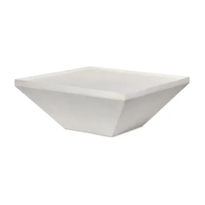 Drake Outdoor Coffee Table Matte White Cast Aluminum