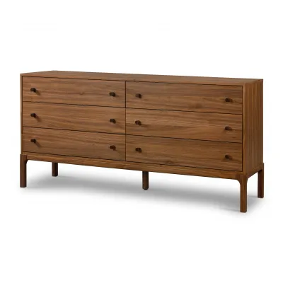 Arturo 6 Drawer Dresser Natural Walnut