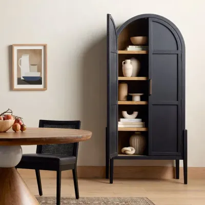 Tolle Panel Door Cabinet Drifted Matte Black