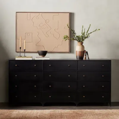 Belmont 12 Drawer Dresser Black