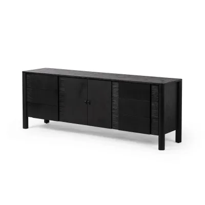 Pollard Media Console Brushed Ebony Oak Veneer