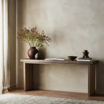 Warby Console Table Worn Oak Veneer